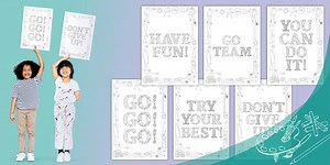Motivational Sports Day Mindfulness Colouring Poster Pack
