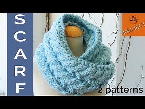Unisex Scarf knitted in Reversible Rope stitch: Cable Lesson 2 (2 patterns)- So Woolly