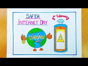 Safer Internet Day Drawing/How To Draw Cyber Safety Poster/Safer Internet Day Poster