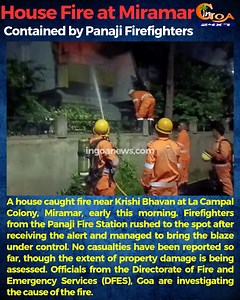 House Fire at Miramar Contained by Panaji Firefighters . . #Goa #GoaNews #Fire #Miramar #Panaji | In Goa 24x7