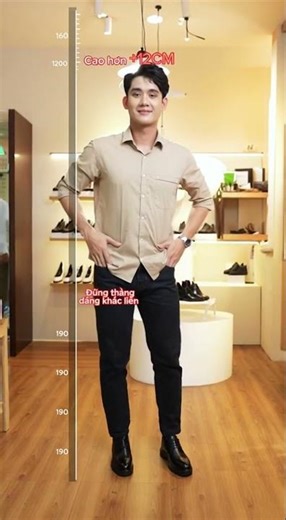 Giày cao nam dáng siêu mẫu 5–16cm giúp cải thiện chiều cao tự nhiên