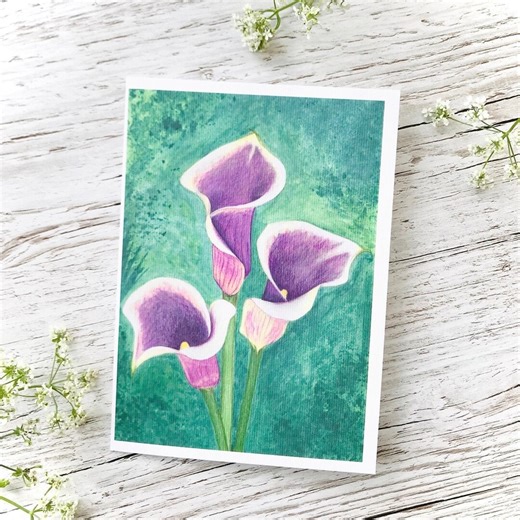 Calla Lily Cards, Perfect for a Special Sympathy Card - Gift for Her - Handmade & Blank Inside - Etsy