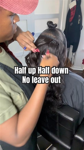 Half up half down no leave out/ Crochet style! #humanhair #atlcrochetbraids