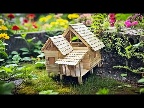DIY Super Cute Mini Popsicle Stick House – Easy & Beautiful Garden Build! (Full Tutorial)