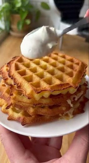 Crispy Potato Waffles with Cheese: Easy Waffle Maker Recipe! #PotatoWaffles