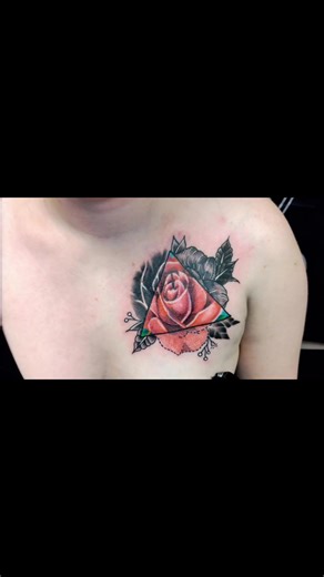 Covered up my bad tattoo 🖤❤️ love my new chest tattoo ! #tattoo #coveruptattoo