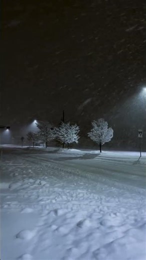 BEAUTIFUL❤️🤯SNOWFALL🌨️ AT NIGHT #shorts #viral #nature #snowfall