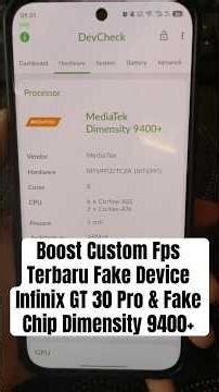 🔥Boost Custom Fps Xos/Hios/Itelos Fake Device Infinix GT 30 Pro Dimensity 9400+
