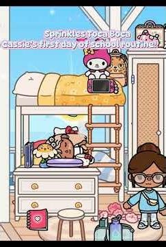 First day at new school routine!🫶🫧🐾🌸 #cute #tocaboca #routinevlog