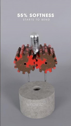100% Soft vs 0% Soft Metal Cylinder in a Giant Shredder | Satisfying 3D Simulation