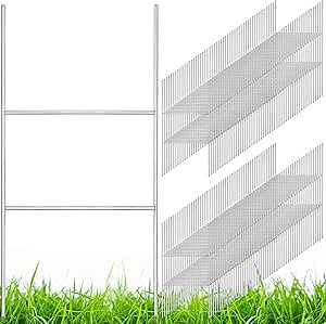 Therwen 100 Pcs Yard Sign Stakes 20'' x 10'' Metal H Heavy Duty Frame Wire Stakes Galvanized Lawn Sign for 4mm 5mm Corrugated Advertising Board Yard Garage Holder Halloween Decor