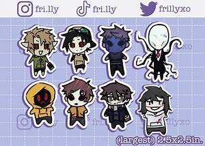 Creepypasta Stickers: Eyeless Jack, Slenderman, Jeff the Killer, Ben Drowned, Homicidal Liu, Lost Silver, Masky   Hoodie From Marble Hornets - Etsy