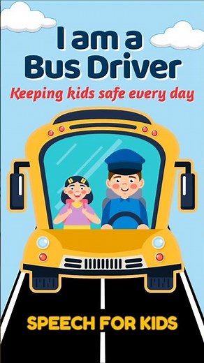 School Bus Driver Speech| Community Helpers for Kindergarten| Short Speech for Kids #shorts
