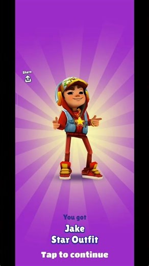 Unlocking Jake's Star ⭐ Outfit in Subway surfers 😍😁