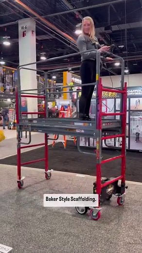Motorized scaffolding that is OSHA approved! Efficiently maneuver that jobsite overhead work. @metaltechscaffold Climb-N-GO Retail: $1,650 kit to be used on any Metaltech Baker style scaffolding Compact and easy to transport to a job site. Can be powered by†: DEWALT®, MAKITA®, MILWAUKEE®, STANLEY®(18V), PORTER CABLE®, BLACK & DECKER®, BOSCH® 4,500 feet of battery life on a single battery charge. Quick and easy to install. Automatic wheel lock safety system. Multidirectional joystick control posi