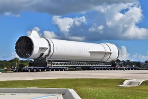 Blue Origin practices with a dummy version of its New Glenn orbital rocket in Florida