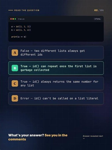 Python Challenge - Two Different Python Lists, Same id()