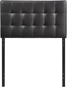 Modway Lily Tufted Faux Leather Upholstered Twin Headboard in Black