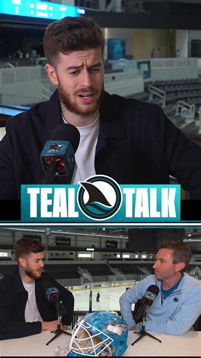 Goalies have very specific pregame routines. 🤹🕶️ Brodie Brazil sits down with Yaroslav Askarov in the latest Teal Talk: teal.sjsharks.com/trk/Jxxgc | San Jose Sharks
