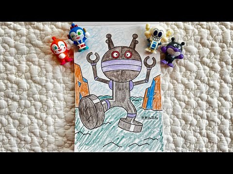 【ぬりえ】アンパンマン！バイキンマンのダダンダン2号を塗るよ！