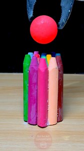 1.4M views · 10K reactions | RHCB vs Crayons️#satisfying #experiment #science #asmrsounds #rhcb #fyp #crayons | Red Hot Ball Experiments | Facebook