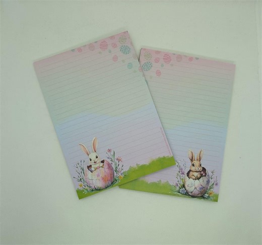 A5 Writing Pad, Printed and Lined on Both Sides "easter Bunny", Notepad, Letter Pad, DIN A5, Stationery, Flowers, Easter, Easter Egg - Etsy
