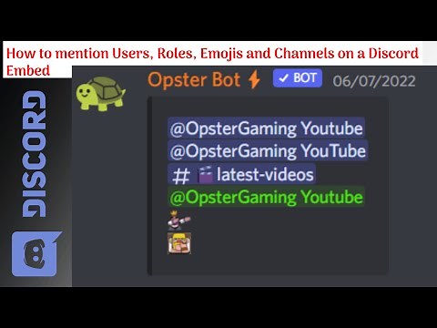 How to mention Users, Roles, Emojis and Channels on a Discord Embed #discord #discordserver #howto