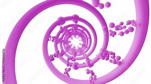 Double helix lines change in many different colors. Animation Seamless loop and Alpha Channel. 3D render.