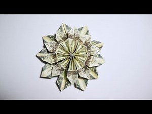 Easy and Fast Money Flower Origami 10 Dollar bills Tutorial DIY Folded No glue
