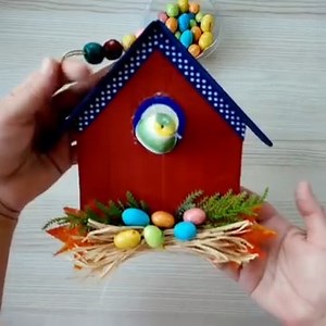 Easy cardboard bird house for easter decoration , easter craft , kids craft 🐣🐥🐦 | Hobby Time