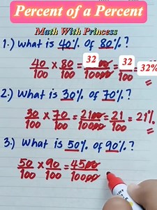 37K views · 1.4K reactions | @Math Review: Percent of a Percent #math #mathematics #mathviral #mathvideo #mathreview #mathwithprincess | Math with Princess | Facebook
