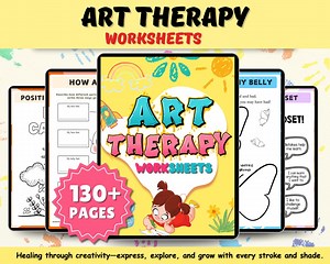 130 Art Therapy Worksheets | Art Therapy for Adults | Therapy Tools | CBT DBT | Anxiety Relief | Stress Relief | Therapy Workbook - Etsy
