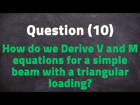 Question (10): How do we Derive V and M equations for a simple beam with a triangular loading