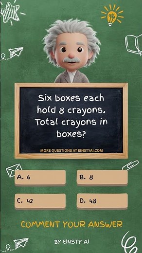 6 boxes each hold 8 crayons #mathstoryproblems #crayons #multiply #quiz