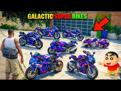 Franklin & Shinchan Collecting RARE Galactic Super Bikes 🚀 | GTA 5 Telugu | Dhanu Dino