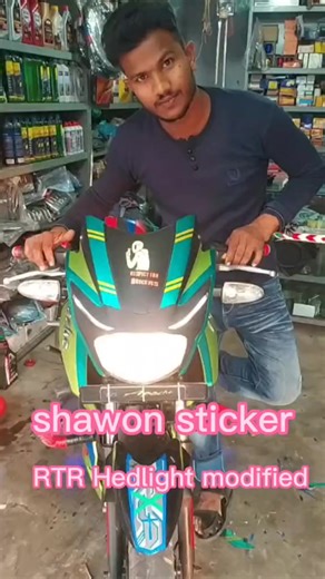 Modified Apache RTR Headlight Sticker for Bikers