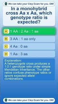CLEP Biology Mendelian Genetics