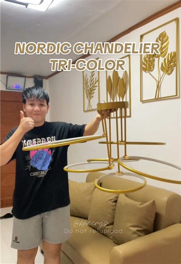 Nordic Chandelier: Aesthetic Tri-Color Ceiling Light