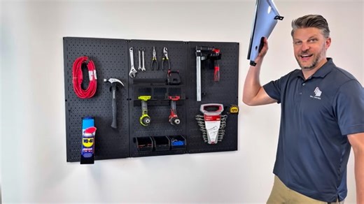 What’s the future of #pegboardorganization? People are always saying they don’t have enough wall space to expand their #wallcontrol #pegboard set up so we said let’s take it out to the #thirddimension with a V-bracket #storagesolution NOW AVAILABLE! Who is ready for an upgrade? | Wall Control, Inc.