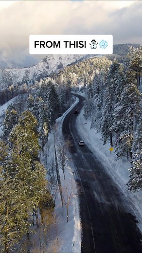 THIS is one of the most incredible drives you can take in Arizona! ⛄️🚗 You start surrounded by desert landscapes and in only 20 minutes you will find yourself in a winter forest! Make sure to add this on your 2024 bucket list! #arizona #aztravel #fyp #bucketlist #southwest #roadtrip #arizonacheck #scenicdrive #2024 #mountainroad #beautifuldestinations #parati