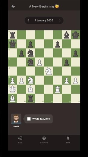Solving daily puzzle 01-01-26 #chess