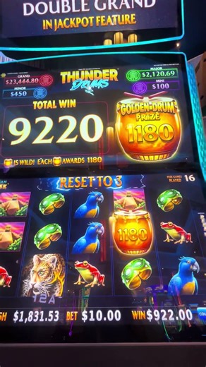 Thunder Drums $10 bet!! #slot #slotscasinogames #casino