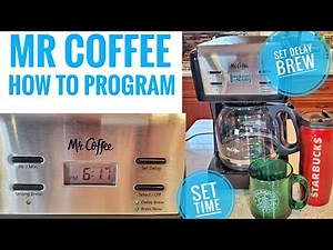 HOW TO SET DELAY BREW MR COFFEE 12 Cup Programmable Coffee Maker BVMC-KNX23 SET TIME