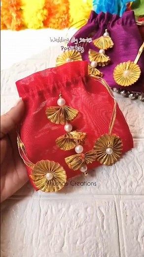 DIY Potli Bag | Easy Potli Making at Home | Wedding Potli | Gift Bag Idea #shorts #weddingdiyideas