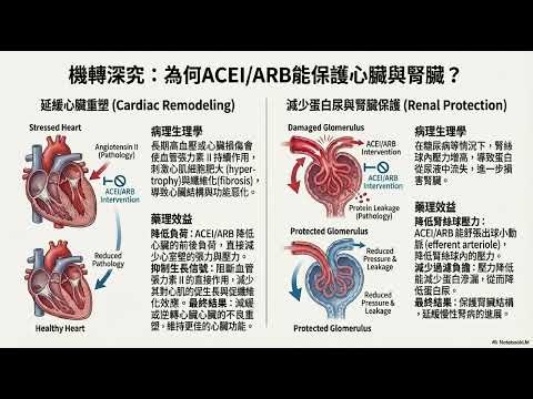 血壓藥物ACEI及ARB在阻斷 RAAS 調控血壓，打擊收縮源Angiotensin II，干擾藥物-上游ACEI不製造Angiotensin II 與 ARB 阻斷在血管發揮加壓之機制與臨床藥物介紹