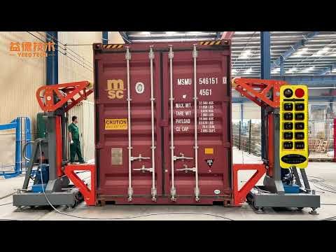 Container lifting jack, the workflow of container lifting.