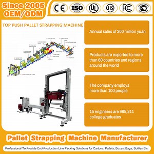 [Hot Item] Twin Strapping Head Vertical Pallet Strapping Machine with High Top Pressure for Corrugated Industry