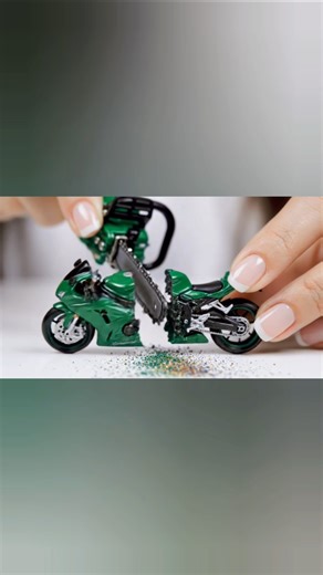 Mini Chainsaw Cutting Toy Bike | Satisfying ASMR Shorts