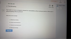 Your task is to test a company's network for vulnerabilities wi... | Filo