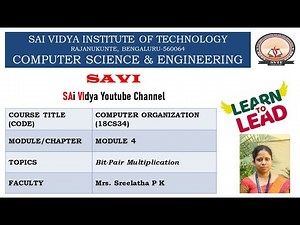 Module IV: Bit Pair Recoding of Multiplication